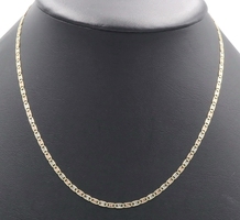 Classic High Shine 14KT Tri-Color Gold 2.5mm Valentino Chain Necklace 18" 4.2g
