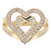 Women's 14KT Yellow Gold Round Cut CZ Double Heart Infinity Cocktail Ring by IST