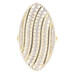 14KT Yellow Gold Round Cubic Zirconia CZ Women's Elegant Elongated Cocktail Ring