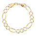 Heavy Diamond-Cut 14KT Two-Tone Gold 9.4mm Wide Figaro Chain Bracelet 8" - 17.8g