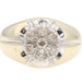 Men's Estate 0.56 Ctw Round Diamond Cluster 10KT Two-Tone Gold Statement Ring