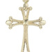 Religious 10KT Yellow Gold Diamond-Cut Fleur De Lis Cross Pendant 1.49" by DZ