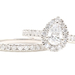 1 1/4 ctw Pearl & Round Cut Lab Created Diamond Halo 14KT Gold Wedding Ring Set