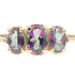 Women's 1.50 Ctw 3-Stone Oval Cut Mystic Topaz 10KT Yellow Gold Estate Ring 2.5g