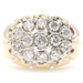1.43 ctw Round Diamond Oval Kentucky Cluster 14KT Yellow Gold Heavy Ring 9.3g 