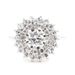 Vintage-Style 1.04 Ctw Round Diamond 14KT White Gold Illusion Cluster Ring 3.45g