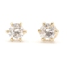 Solitaire 0.60 ctw Round Cut Diamond 14KT Yellow Gold 5.2mm Stud Earrings 0.77g