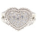 Estate Judith Ripka Sterling Silver & Cubic Zirconia Heart Cluster Cocktail Ring