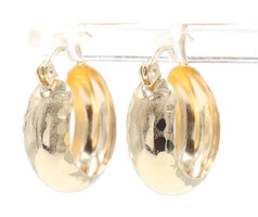 Women's 10KT Yellow Gold High Shine 0.7" Diamond Cut Hoop Earrings - 1.52 Grams 