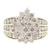 Estate 2.04 Ctw Round Diamond Pear Cluster 10KT Yellow Gold Statement Ring 8.34g