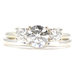 1.35 ctw Round Lab Grown Diamond Past Present Future 14KT Gold Wedding Ring Set