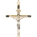 Classic Two Tone 14KT Yellow and White Gold 2" Crucifix Cross Pendant 1.63 Grams