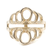 Women's 10KT Yellow Gold 18.6mm Swirled Statement Ring Guard Size 7 1/2 - 6.88g