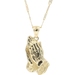 10KT Yellow Gold Praying Hands Pendant on 20.5" Mariner 14KT Gold Necklace 3.9g