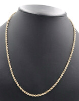 Heavy High Shine 14KT Yellow Gold 3.3mm Classic Rope Chain Necklace 22.5" 20.3g