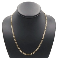 Heavy Textured 10KT Yellow Gold 3.9mm Thin Figaro Chain Necklace BB 19" - 9.58g