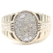 Men's 0.50 Ctw Round Diamond Oval Cluster 10KT Yellow Gold Watch Band Ring 5.31g