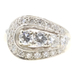 1.10 ctw Round Diamond Estate Art Deco Style 14KT White Gold Women Cocktail Ring