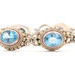 Suarti Bali Sterling Silver 925 Blue Topaz 7" Bail Oval Link Toggle Bracelet 27g