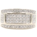 Men's 5-Row 0.95 Ctw Round Cut Diamond 10KT White Gold Cluster Ring F.D. 7.96g