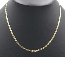 14KT Yellow Gold High Shine Braided Herringbone 18" - 3mm Estate Necklace - 3.9g