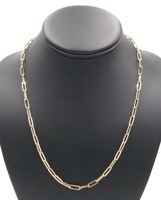 Italy High Shine 14KT Yellow Gold 4.1mm Paperclip Chain Necklace 20" LXG - 5.66g