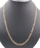High Shine 10KT Yellow Gold 5.2mm Classic Figaro Chain Necklace 24" - 9.50g