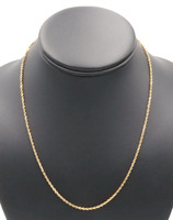 Classic High Shine 14KT Yellow Gold 1.9mm Thin Rope Chain Necklace 18" - 5.58g