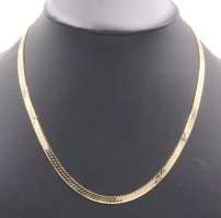 Classic Estate 14KT Yellow Gold 4.9mm Wide Herringbone Chain Necklace 20" 23.9g