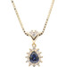 0.50 ctw Lab Created Sapphire & 0.30 ctw Diamond 14KT Yellow Gold Necklace 18"