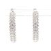 1.00 ctw Round Diamond 0.8" Medium 14KT White Gold Women's Hoop Earrings 4.6g