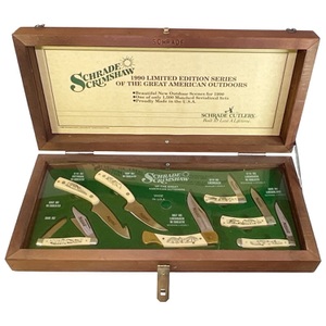 Schrade 1990 Limited Series of the Great American Outdoors Scrimshaw Knife Set