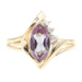 0.60 Ct Marquise Lab-Created Purple Sapphire & Natural Diamond 14KT Gold Ring CI
