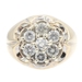 Men's 1.75 Ctw Round Diamond 10KT Yellow Gold Textured Kentucky Cluster Ring 11g