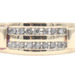 Men's 10KT Yellow Gold 2-Row 0.30 Ctw Round Diamond Channel Wedding Ring 4.67g