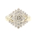 Estate 10KT Yellow Gold 0.68 ctw Round Diamond Marquise Cluster 14.6mm Ring 3.5g