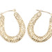 14KT Yellow Gold Cut Out Women's Estate Diamond Cut 26mm Oval Hoop Earrings 1.8g