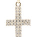 Religious 1.0 Ctw Round Diamond 18KT Yellow Gold (750) 2-Row Cross Pendant 1.3"