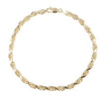 Heavy High Shine 10KT Yellow Gold 3.8mm Classic Rope Chain Bracelet 8.5" - 10.5g