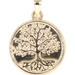 High Shine 14KT Yellow Gold Round Tree of Life Medal Charm Pendant 0.9" - 1.09g