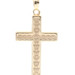 Estate 14KT Yellow Gold 1.3" Unique High Shine Gold Cross Necklace Pendant 0.9g