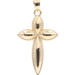 14KT Yellow Gold 28.3mm Light Beaded Edge Passion Cross Necklace Pendant 0.6g