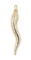 Classic Estate 14KT Yellow Gold Cornicello Italian Horn Charm Pendant 1.29" 0.6g