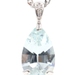 5.90 Ct Pear Cut Aquamarine & Round Diamond 14KT Gold Pendant on 20" 14KT Chain