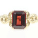 Women's Solitaire 2.15 Ct Emerald Cut Red Garnet 10KT Yellow Gold Filigree Ring