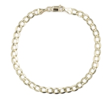 Concave 10KT Yellow Gold 5mm Classic Curb Link Chain Bracelet 8.5" Midas - 4.83g