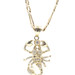 10KT Yellow Gold Cubic Zirconia Scorpion Pendant on 18" 10KT Figaro Necklace 10g