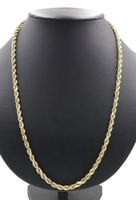 Classic 10KT Yellow Gold 5.1mm Wide High Shine Rope Chain 26" Necklace 11.87g