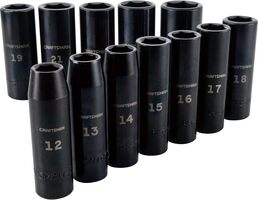 CRAFTSMAN Impact Socket Set, Metric, 1/2-Inch Drive, Deep Impact Sockets, 