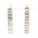 1.30 ctw Round and Tapered Baguette 10KT Yellow Gold Oval Hoop Earrings - 4.9g